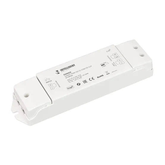 Фото товара INTELLIGENT ARLIGHT Диммер SMART-PWM-102-72-CDW-PD-SUF (12-36V, 2x5A, ZB, 2.4G) (IARL, Контроллер)