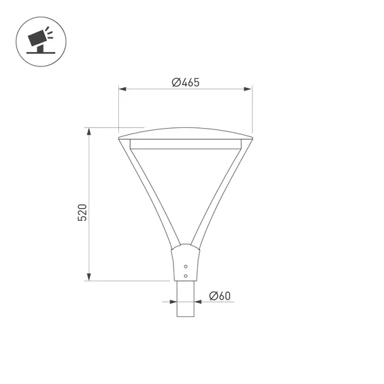 Фото #3 товара Светильник ALT-OSARIS-50W Warm2700 (BK, 145x60 deg, 230V) (Arlight, IP65 Металл, 5 лет)