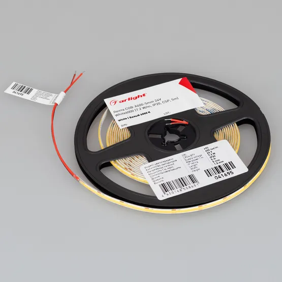 Фото #3 товара Светодиодная лента COB-X400-5mm 24V White6000 (7.2 W/m, IP20, CSP, 5m) (Arlight, -)