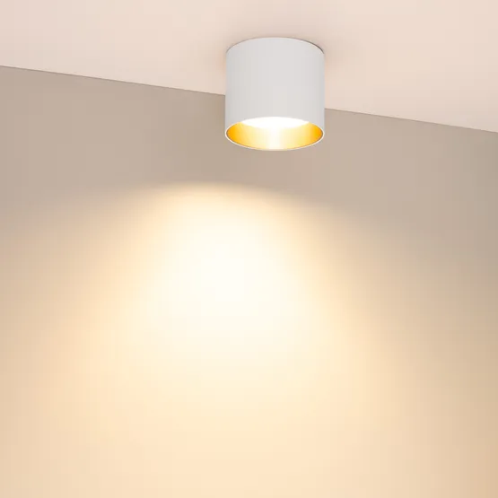 Фото #5 товара Светильник SP-BISCOTTO-R90-8W Warm3300-MIX (WH-GD, 80 deg, 230V) (Arlight, IP54 Металл, 5 лет)