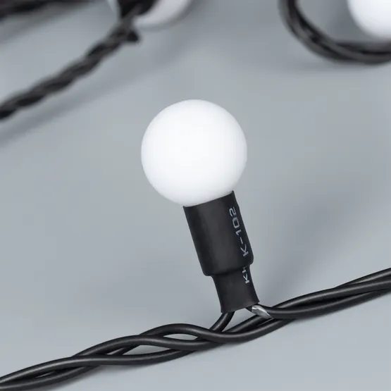 Фото #2 товара Светодиодная гирлянда ARD-BALL-CLASSIC-D23-10000-BLACK-80LED WARM (230V, 3.5W) (Ardecoled, IP65)