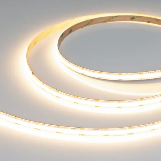 Фото #4 товара Светодиодная лента COB-X560-10mm 24V Warm3000 (5-15 W/m, IP20, 5m) (Arlight, -)