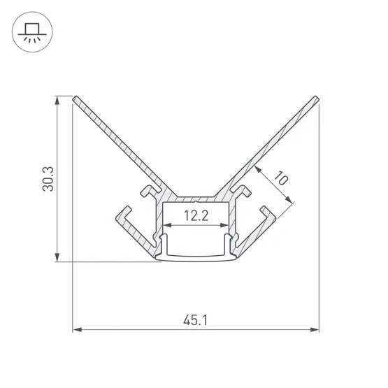 Фото #5 товара Профиль ARH-DECORE-S12-EXT-2000 ANOD внешний (Arlight, Алюминий)