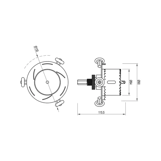 Фото #2 товара Двухуровневая коронка ATK-DRILL-R64-R90 (Arlight, IP20 Металл, 3 года)