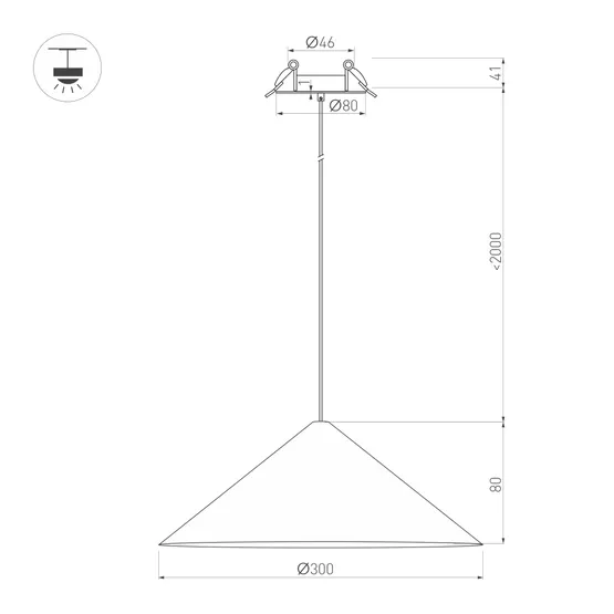 Фото #4 товара Светильник SP-MAKOTO-R300-10W Warm3000 (BK, 36 deg, 230V, TRIAC) (Arlight, IP20 Металл, 3 года)