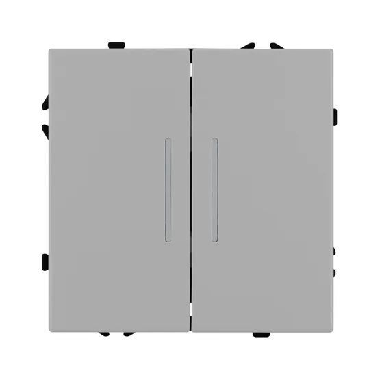 Фото #3 товара Механизм выключателя двухклавишный непроходной LED SWT-NOBE-MK02-SFPL-L-IS (230V, 10A) (Arlight, Никель)