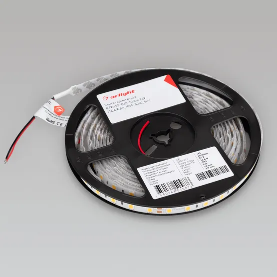 Фото #2 товара Светодиодная лента герметичная RTW-SE-B60-10mm 24V White6000 (14.4 W/m, IP65, 5m) (Arlight, -)