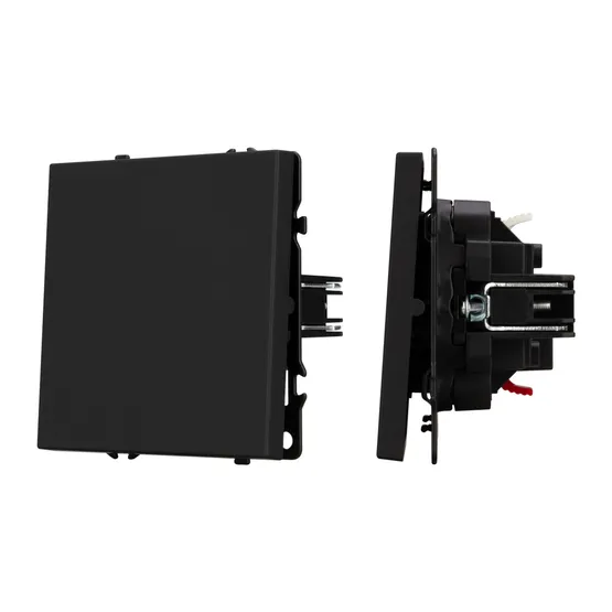 Фото #1 товара Механизм выключателя одноклавишный проходной SWT-NOBE-MKP1-SFPL-BK (230V, 10A) (Arlight, Черный оникс)