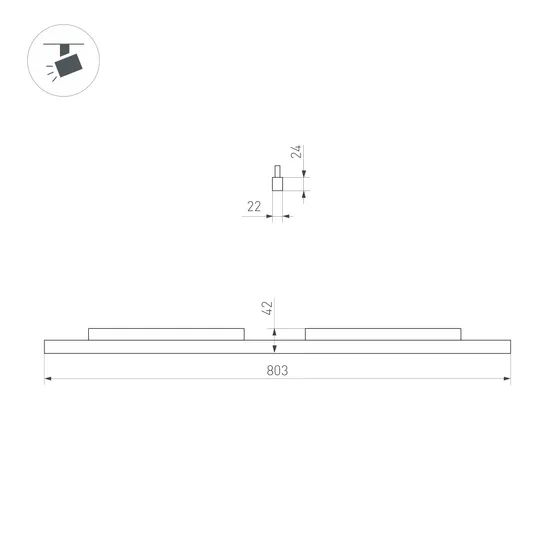Фото #2 товара Светильник MAG-ORIENT-FLAT-L800-27W Warm3000 (BK, 100 deg, 48V, DALI) (Arlight, IP20 Металл, 5 лет)