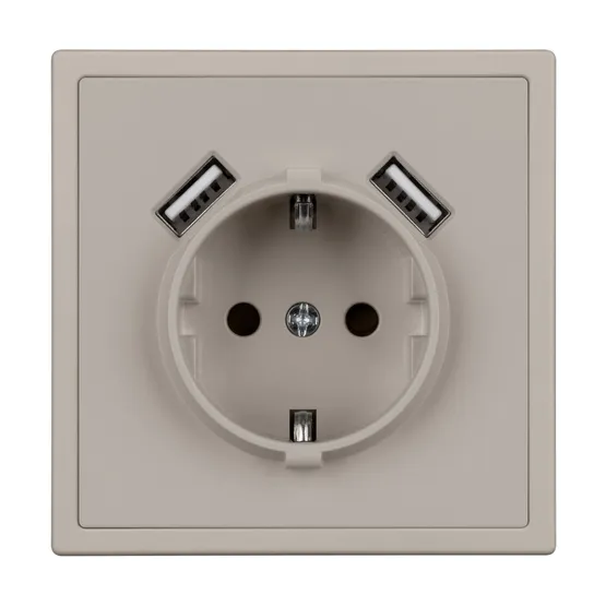 Фото #2 товара Механизм розетки с USB зарядкой SCT-NOBE-MUAA-SFPL-CA (230V, 16A) (Arlight, Кашемир)