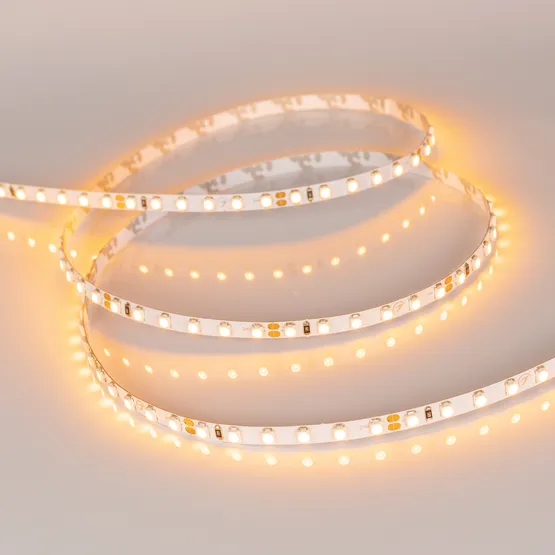 Фото #3 товара Светодиодная лента RT-A120-5mm 24V Yellow (9.6 W/m, IP20, 2835, 5m) (Arlight, узкая)