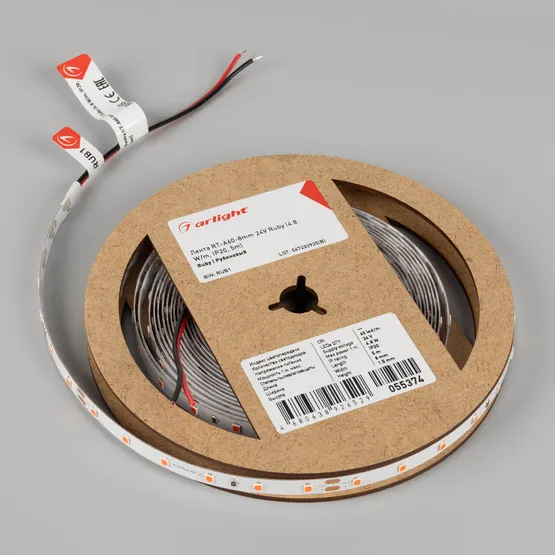 Фото #3 товара Светодиодная лента RT-A60-8mm 24V Ruby (4.8 W/m, IP20, 5m) (Arlight, -)