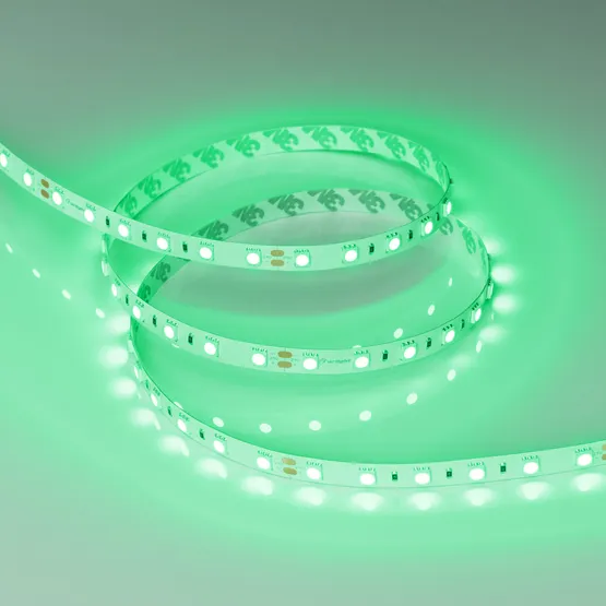 Фото #2 товара Светодиодная лента RT-B60-10mm 24V Green (14.4 W/m, IP20, 5060, 5m) (Arlight, Открытый)