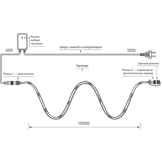 Фото #6 товара Светодиодная гирлянда ARD-STRING-HOME-10000-CLEAR-99LED-RUN WHITE (230V, 10.5W) (Ardecoled, IP20)