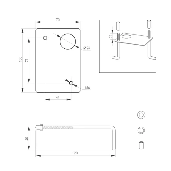 Фото #4 товара Светильник LGD-MARK-BOLL-H650-7W Warm3000 (GR, 60 deg, 230V) (Arlight, IP54 Металл, 3 года)