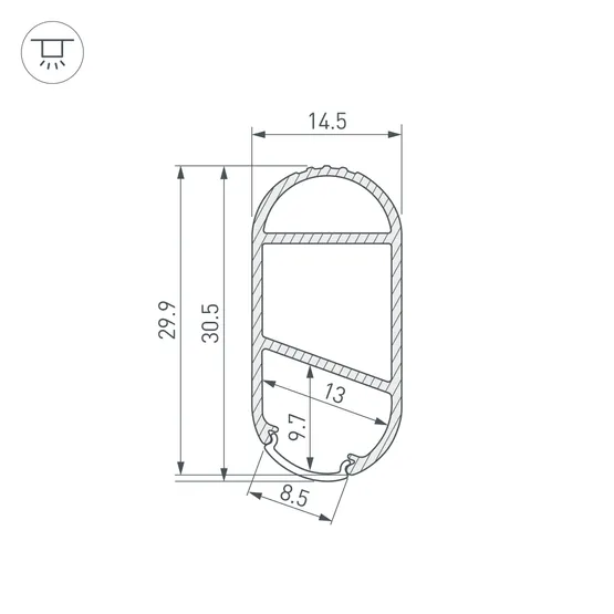 Фото #3 товара Профиль WARDROBE-1530-2000 ANOD BLACK (Arlight, Алюминий)