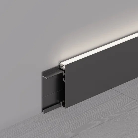 Фото #4 товара Профиль PLINTUS-H55-2000 BLACK (Arlight, Алюминий)