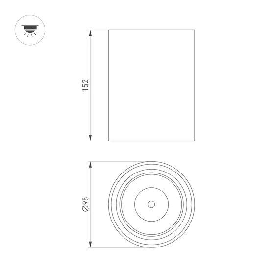 Фото #7 товара Светильник SP-SALT-R95-20W Day4000 (WH-BK, 40 deg, 230V) (Arlight, IP54 Металл, 5 лет)