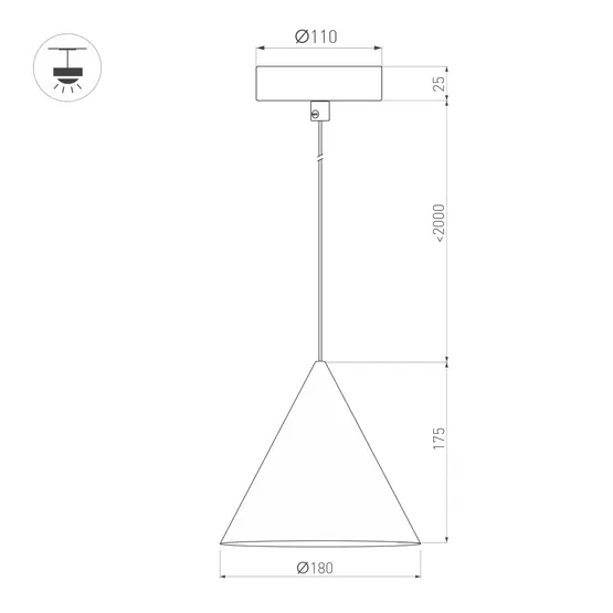 Фото #4 товара Светильник SP-MAKOTO-R180-10W Warm2700 (BK, 36 deg, 230V, TRIAC) (Arlight, IP20 Металл, 3 года)