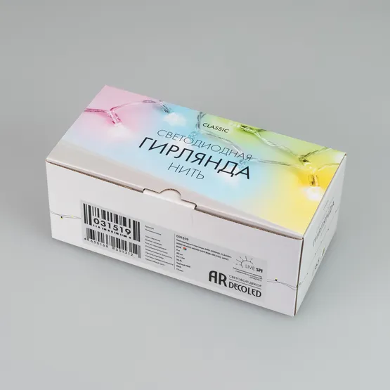 Фото #5 товара Светодиодная гирлянда ARD-STRING-CLASSIC-6000-BLACK-40LED-LIVE RGB-SPI (12V, 26W) (Ardecoled, IP65)