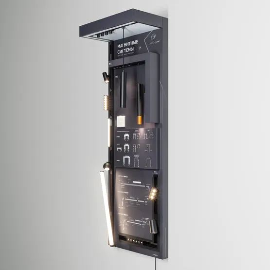 Фото #9 товара Стенд Магнитные системы ARLIGHT-E40-1760х600mm (DB 3мм, пленка, подсветка) (Arlight, -)