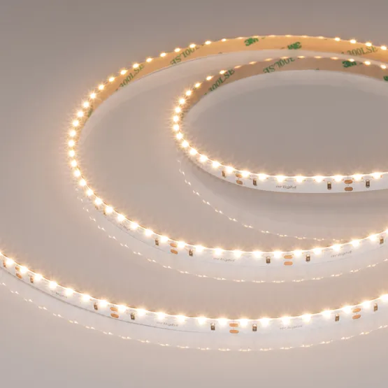 Фото #5 товара Светодиодная лента RS-S120-8mm 24V Warm3000 (9.6 W/m, IP20, 3014, 5m) (Arlight, боковое свечение)