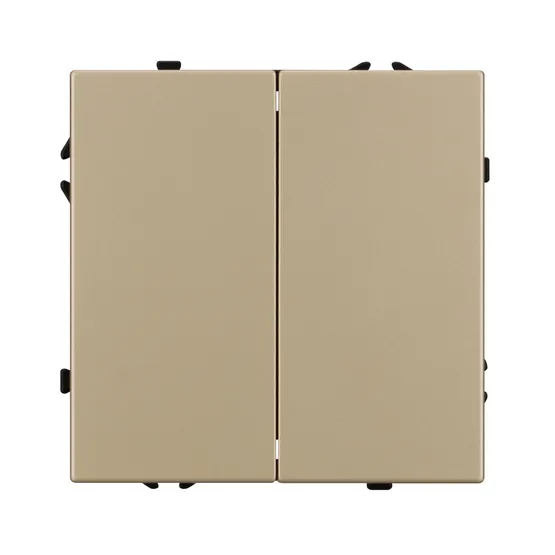Фото #3 товара Механизм выключателя двухклавишный проходной SWT-NOBE-MKP2-SFPL-GD (230V, 10A) (Arlight, Золотой песок)