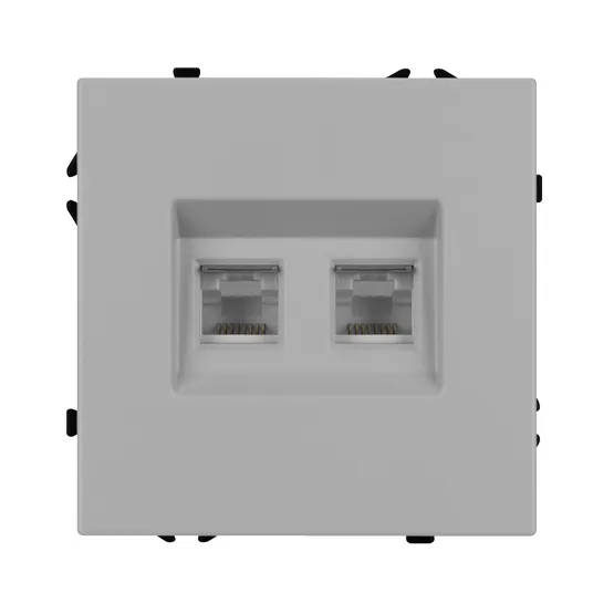 Фото #2 товара Механизм сдвоенной компьютерной розетки SCT-NOBE-MPC2-SFPL-IS (RJ-45, CAT6) (Arlight, Никель)