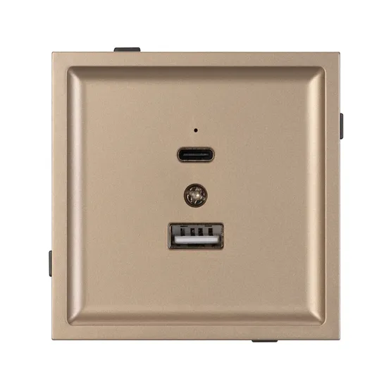 Фото #2 товара Механизм USB розетки SCT-TENDO-MUAC-PL-GD (5V, 3A, QC3) (Arlight, Песочный)