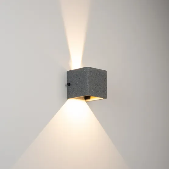 Фото #2 товара Светильник LGD-PERAN-WALL-S120x120-6W Warm3000 (BK, 0-80 deg, 230V) (Arlight, IP65 Бетон, 3 года)