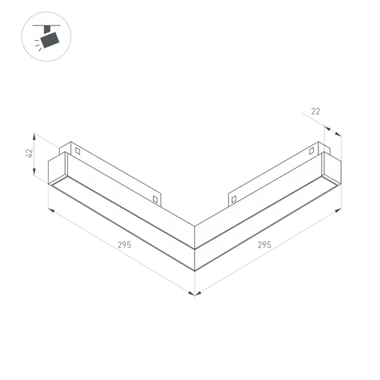 Фото #5 товара Светильник MAG-ORIENT-FLAT-ANGLE-L295-18W Day4000 (BK, 100 deg, 48V) (Arlight, IP20 Металл, 5 лет)