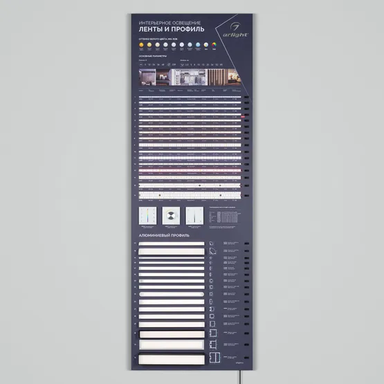 Фото #3 товара Стенд Ленты и Профиль RT-LUX-S1-1760x600mm (DB 3мм, пленка, подсветка) (Arlight, -)