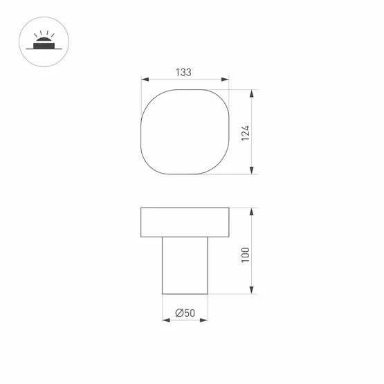 Фото #7 товара Светильник LGD-SWAMP-BOLL-H100-7W Warm3000 (GR, 93 deg, 230V) (Arlight, IP65 Металл, 3 года)