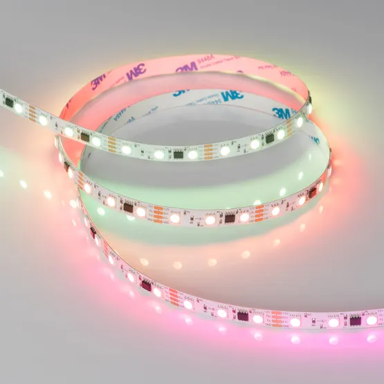 Фото #3 товара Светодиодная лента SPI-B60-10mm 12V RGB-PX3-BPT (12 W/m, IP20, 5060, 5m) (Arlight, бегущий огонь)