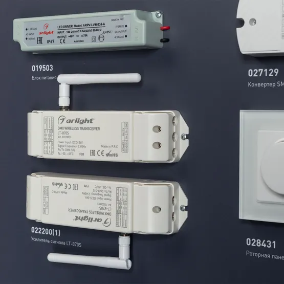 Фото #11 товара Стенд Управление светильниками DMX512 E34 1760x600mm (DB 3мм, пленка, лого) (Arlight, -)