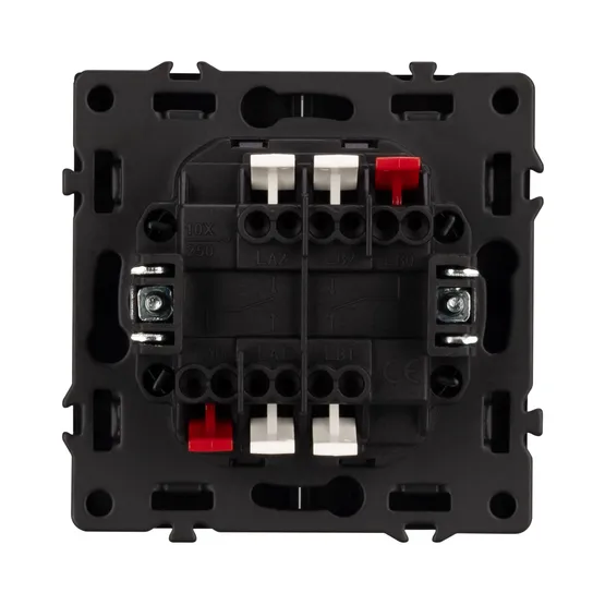 Фото #2 товара Механизм выключателя двухклавишный проходной LED SWT-NOBE-MKP2-SFPL-L-GR (230V, 10A) (Arlight, Серый базальт)