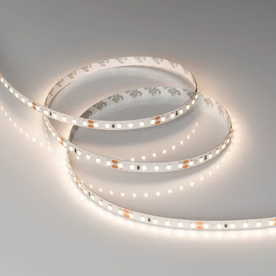Фото #2 товара Светодиодная лента RT-A120-8mm 24V Warm3500 CRI98 (14.4 W/m, IP20, 2835, 5m) (Arlight, Открытый)