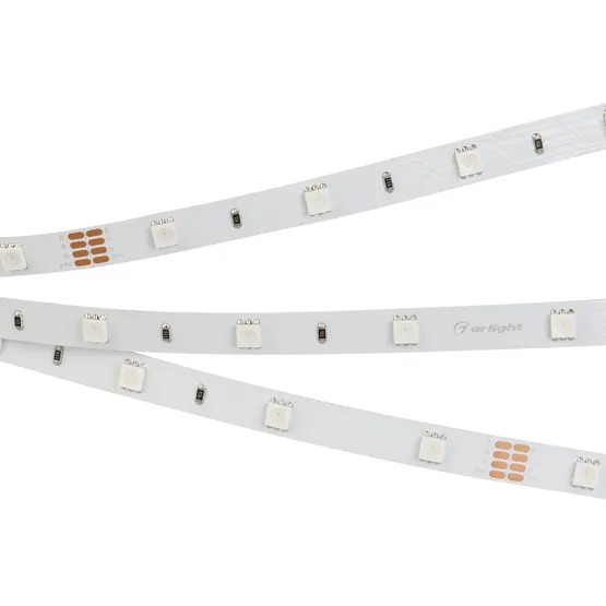 Фото #4 товара Светодиодная лента RT-B30-10mm 24V RGB (7.2 W/m, IP20, 5060, 5m) (Arlight, Открытый)