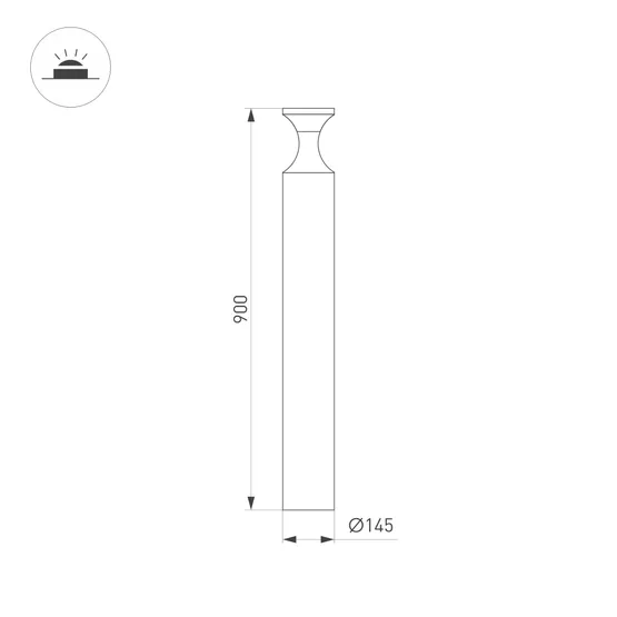 Фото #7 товара Светильник LGD-LONDARI-BOLL-H900-12W Warm3000 (BK, 125 deg, 230V) (Arlight, IP65 Металл, 3 года)