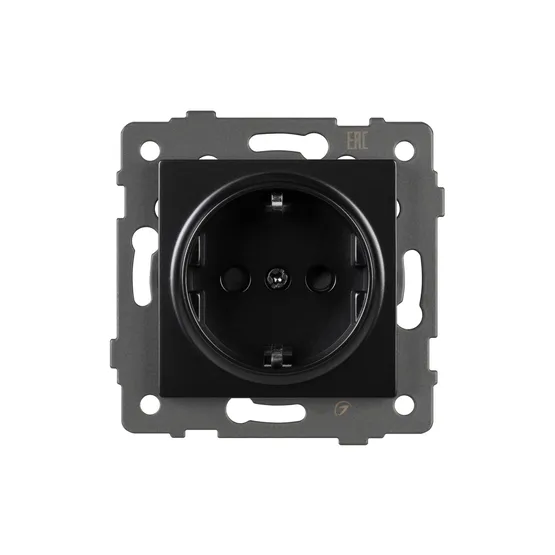 Фото #3 товара Механизм электрической розетки SCT-MEU1-PL-BK-V (250V, 16A) (Arlight, -)