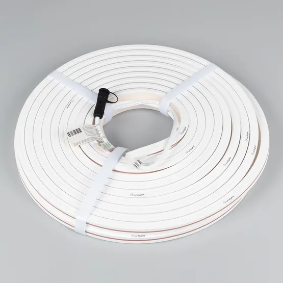 Фото #2 товара Светодиодная лента герметичная MOONLIGHT-TOP-X320-13x12mm 24V Day4000 (5 W/m, IP67, sauna, 15m, wire x2) (Arlight, Вывод вниз, 3 года)