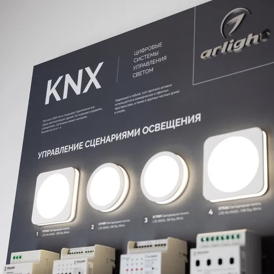 Фото #7 товара Стенд Системы Управления KNX-1760х600 мм (пленка, лого) (Arlight, -)