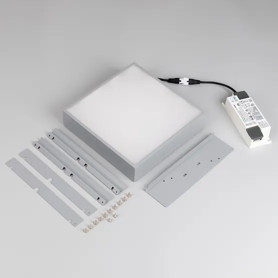 Фото #3 товара Светильник DL-GRIGLIATO-S190x190-24W Day4000 (GR, 100 deg, 230) (Arlight, IP40 Металл, 5 лет)