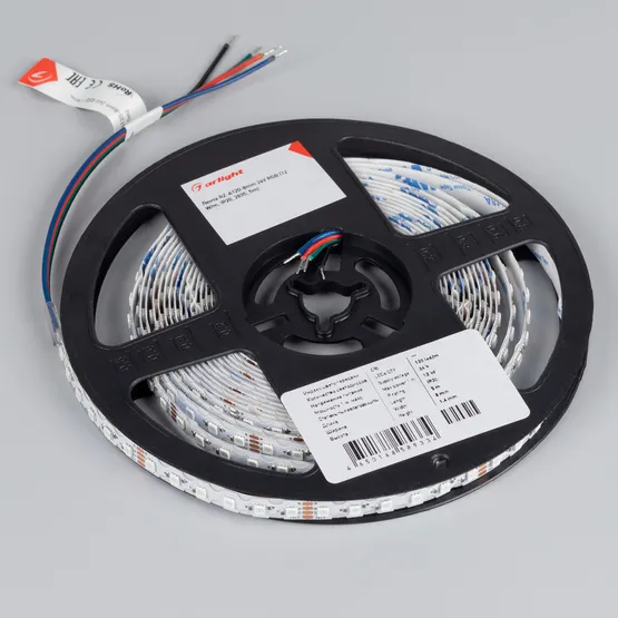 Фото #4 товара Светодиодная лента RZ-A120-8mm 24V RGB (12 W/m, IP20, 2835, 5m) (Arlight, -)