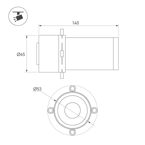 Фото #5 товара Насадка кадрирующая LGD-ARTIFACT-CROP-ZOOM-R65 (WH, 18-35 deg.) (Arlight, Металл)