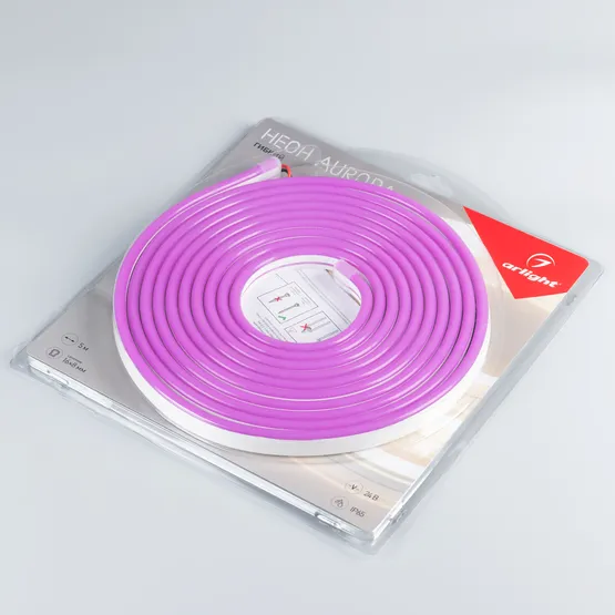 Фото #2 товара Светодиодная лента герметичная AURORA-PS-A120-16x8mm 24V Purple (10 W/m, IP65, 2835, 5m) (Arlight, Силикон, 2 года)