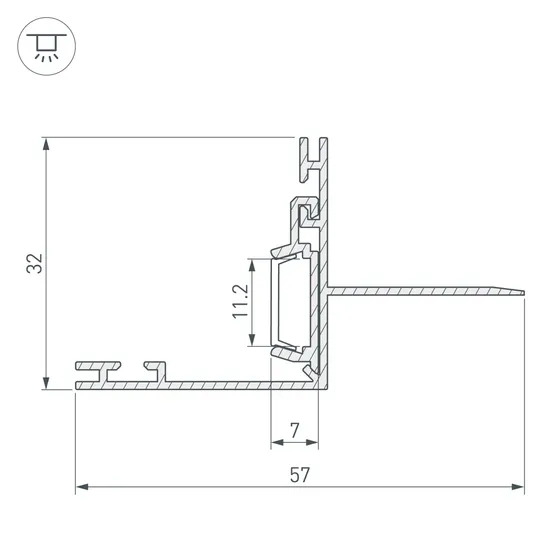 Фото #2 товара Профиль PAK-EDGE-2000 (Arlight, Алюминий)