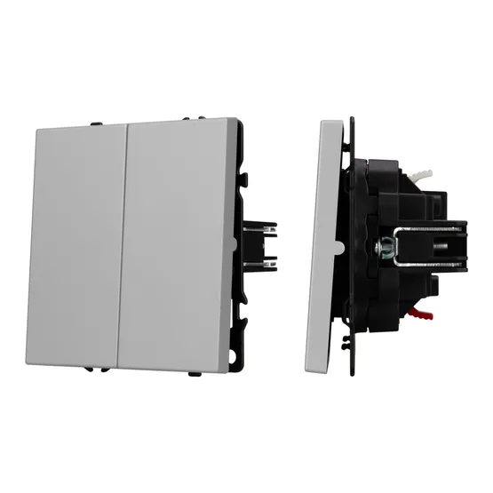 Фото #1 товара Механизм звонкового выключателя двухклавишный SWT-NOBE-MKR2-SFPL-IS (230V, 10A) (Arlight, Никель)