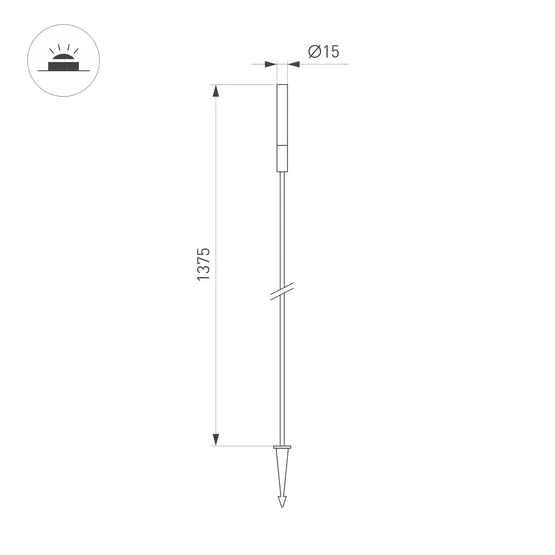 Фото #4 товара Светильник KT-CATALI-BOLL-H1375-0.5W Warm3000 (BK, 160 deg, 24V) (Arlight, IP65 Металл, 3 года)