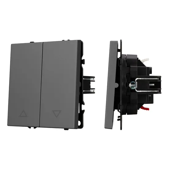 Фото #1 товара Механизм выключателя управления шторами SWT-NOBE-MKR2-SFPL-GR (230V, 10A) (Arlight, Серый базальт)